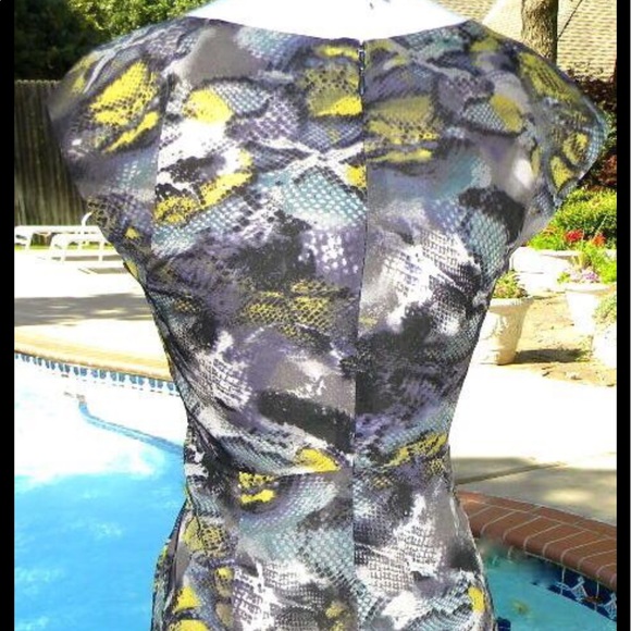 New Boston Proper Faux Wrap Python Dress - Picture 5 of 5