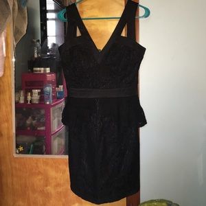 Black lace detailed dress