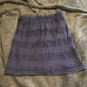 Olsenboye blue lace mini skirt