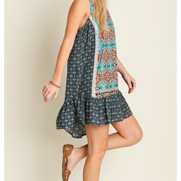 Last One! Litchen Green & Rust tunic - Picture 2 of 4