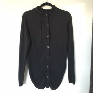 Hooded high back sweater