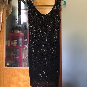 All black sequined dress