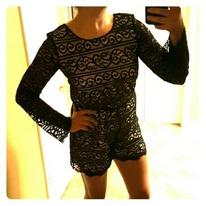 Black Lace Romper