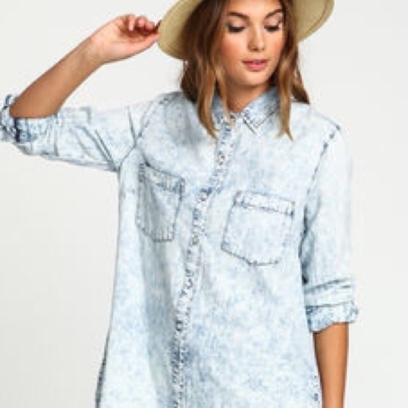 Acid wash button down