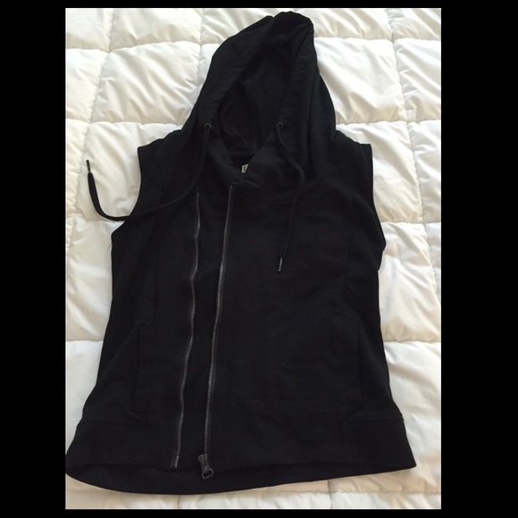 Converse Vest with Hood Asymmetrical Zipper Small