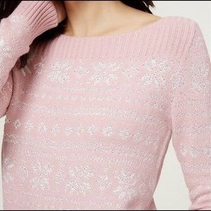 Shimmer rose sequin snowflake sweater