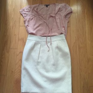 Blush Pink Silk Top with Embroidered Details