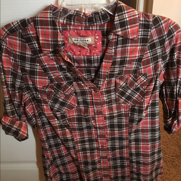 Arizona brown and pink button-down