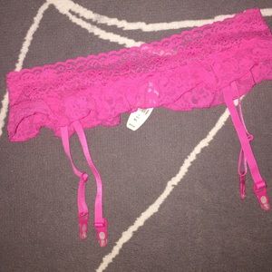 NWT Victoria's Secret pink lace garter