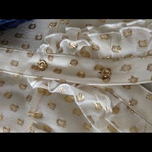 NWT Bebe Gold & Cream Blouse