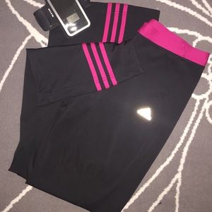 Adidas black and pink workout pants. M