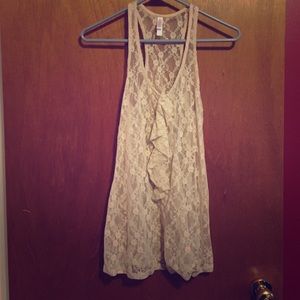 Lace pale pink tank top