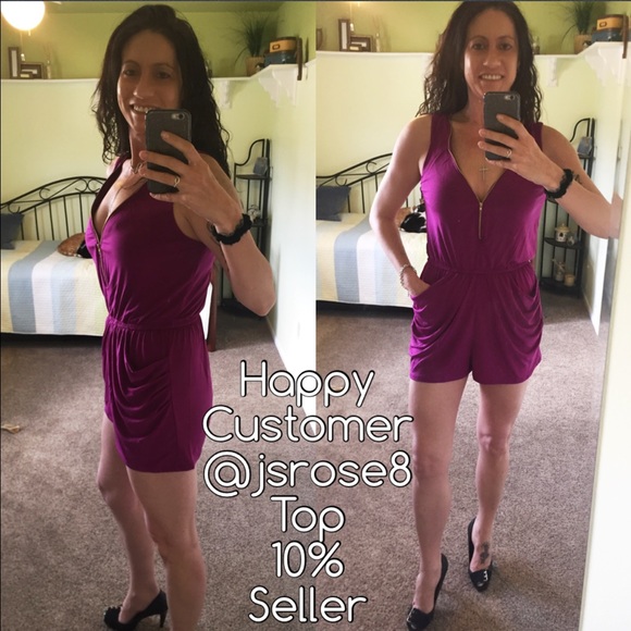 ValMarie Boutique Pants - ❗️LAST 1-SMALL-PURPLE FUCHSIA ZIPPER RUCHED ROMPER ValMarie Boutique Pants - ❗️LAST 1-SMALL-PURPLE FUCHSIA ZIPPER RUCHED ROMPER