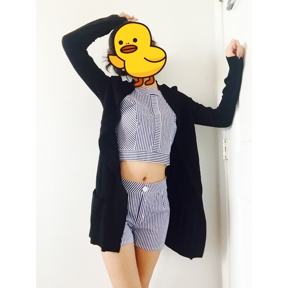 PREMISE Black Long Cardigan with Pocket BRAND NEW