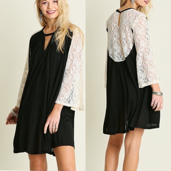 Black Key Hole Dress Lace Details - Picture 2 of 4