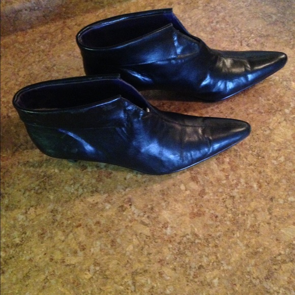 Black Leather Booties