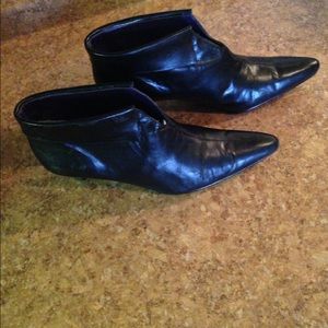 Black Leather Booties