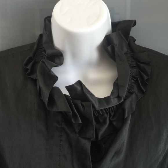 J. Crew black sateen 3/4 sleeve jacket - Picture 2 of 4