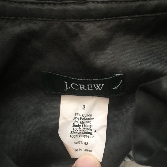 J. Crew black sateen 3/4 sleeve jacket - Picture 4 of 4