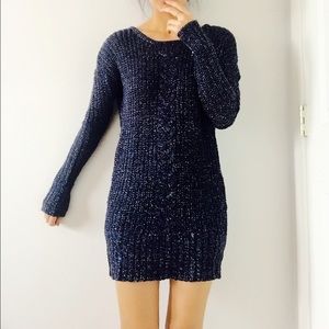 American Eagle Blue and Silver Knit Dress