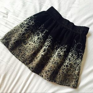 Elastic Waistband Skirt with Lining