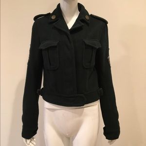 Used BB Dakota Dark Green Military Crop Jacket