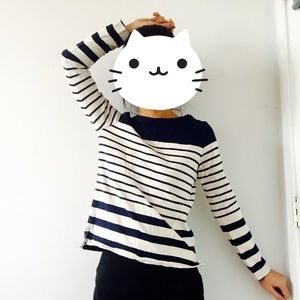 UNIQLO Navy Stripes Long Sleeve Tee