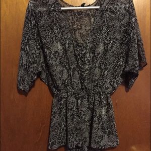 Animal print sheer top