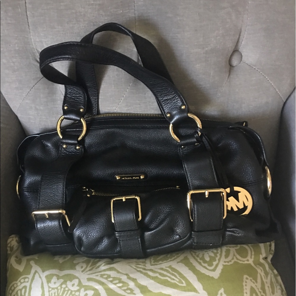 MICHAEL KORS black leather handbag