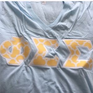 Phi Sig stitched letter shirt