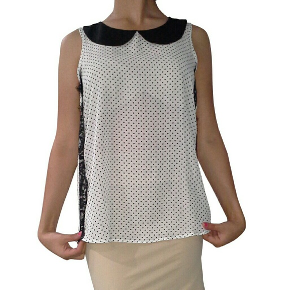 Maurices Tops - Retro Polka Dot Lace Top