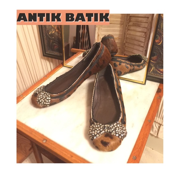 SALE🌷NWOT-SZ6 ANTIK BATIK PONY HAIR LEOPARD FLATS - Picture 1 of 4