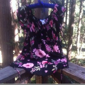 Fuchsia floral print top