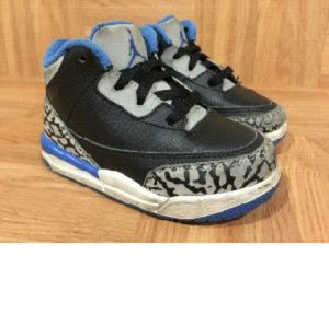 Air Jordan Black,Grey,Blue Lace Up 5C
