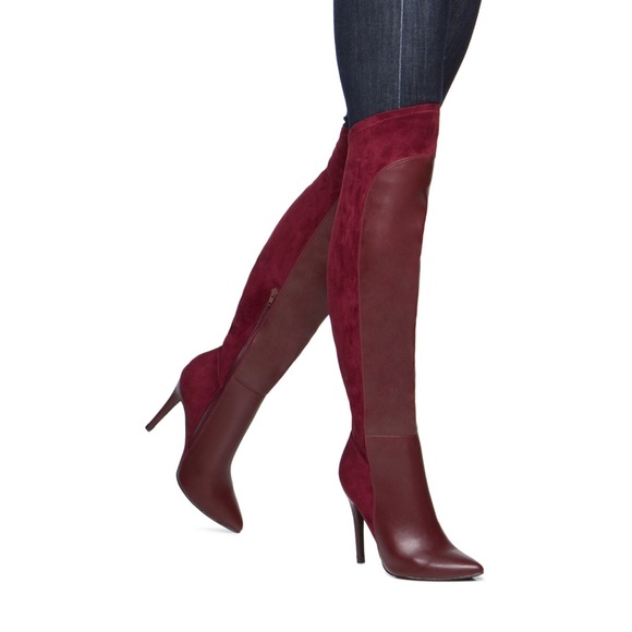 🔥SALE🔥NIB Over the Knee Boots, wine - 6.5