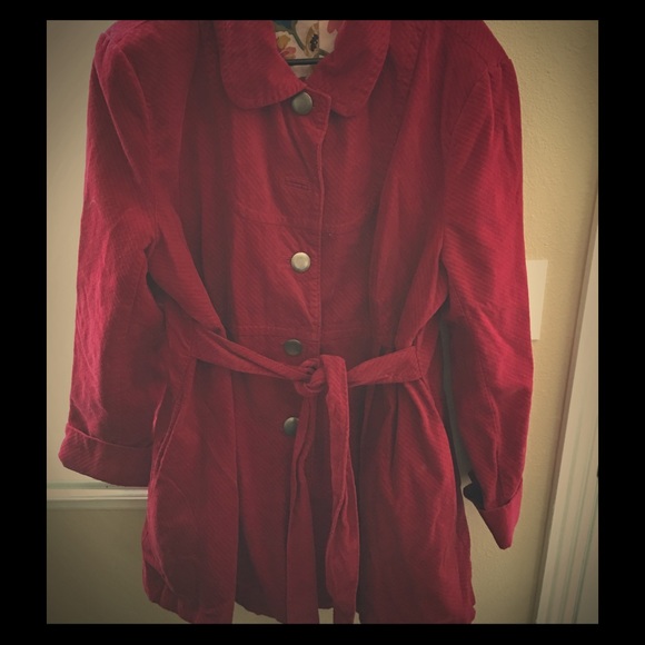 LOWER PRICE! Liz Lange Red Maternity Corduroy Coat