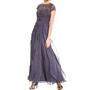 ADRIANNA PAPELL Layered Chiffon Dress