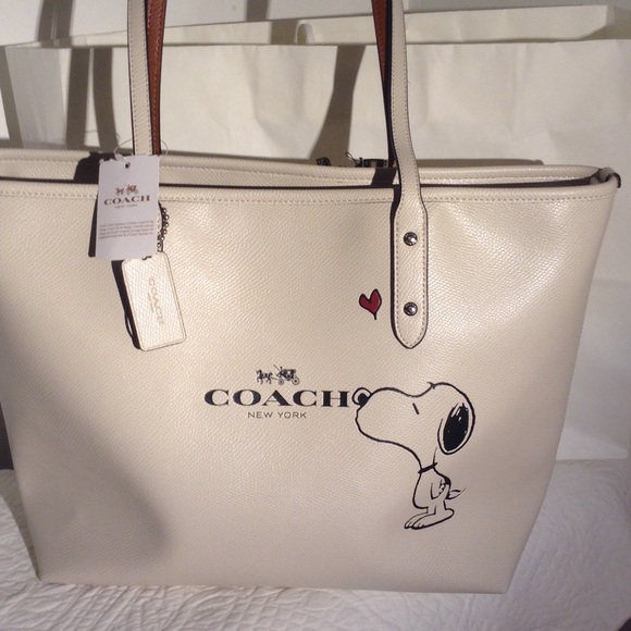 NWT coach x peanut tote bag Chalk