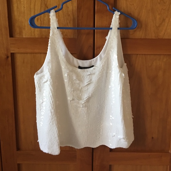 White Sequined BCBG top