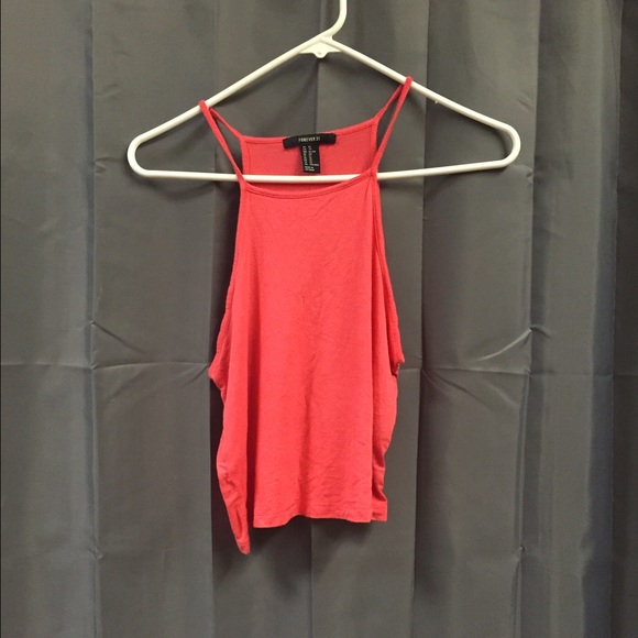 Coral pink halter top