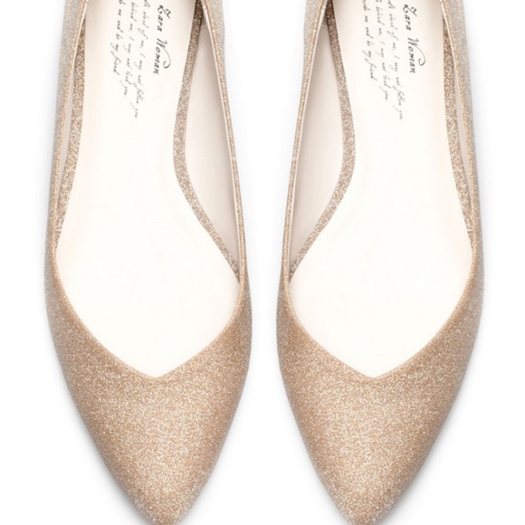 Zara Gold Glitter Ballet Flats - Picture 3 of 3
