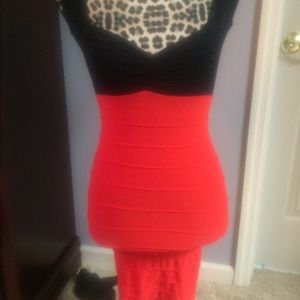 Sexy stretch black and red Bebe dress