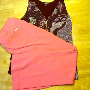 New York and company pink career pants