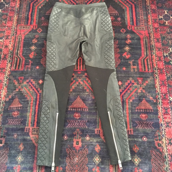 Burberry quilted leather moto pants new with tags - Picture 2 of 4