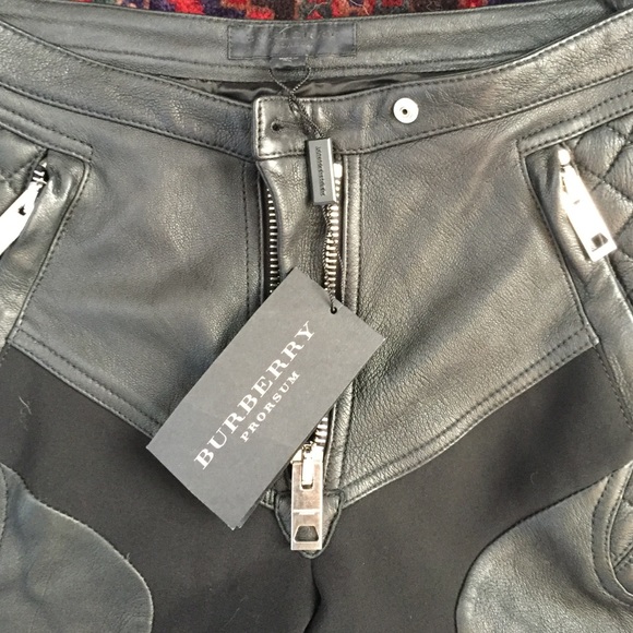 Burberry quilted leather moto pants new with tags - Picture 4 of 4