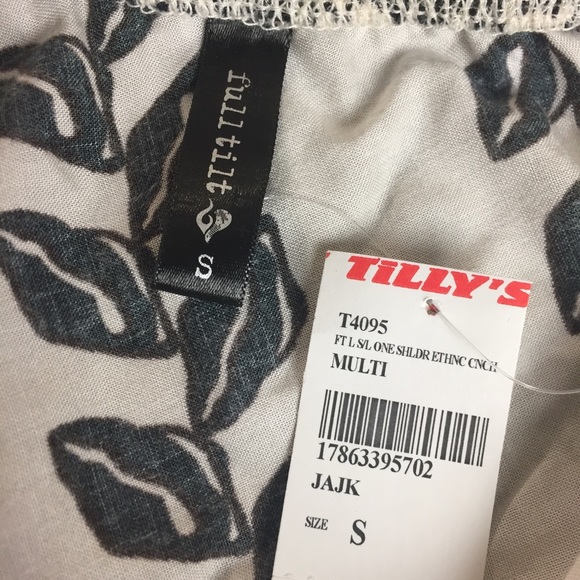 Full Tilt Floral BOHO Ruffle One-Shoulder Top - Picture 5 of 5