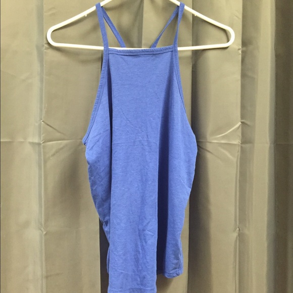 Purple/blue square halter top
