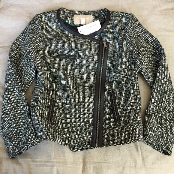 NWT Banana Republic Tweed Moto Jacket 0p