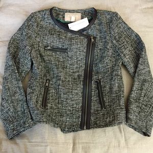 NWT Banana Republic Tweed Moto Jacket 0p