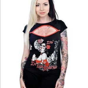 NWT Too Fast Dia De Los Muertos Shirt Rockabilly